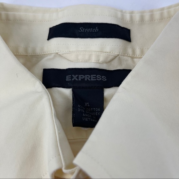 Express Mens Dress Shirt Stretch Yellow XL - Picture 3 of 7
